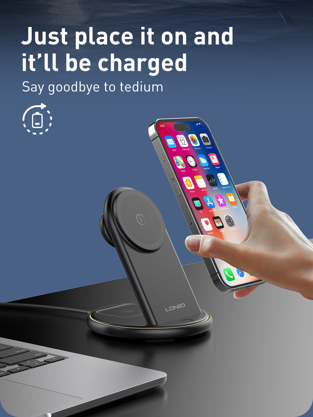 LDNIO 25.5W Wireless Phone Charger 5 in 1
