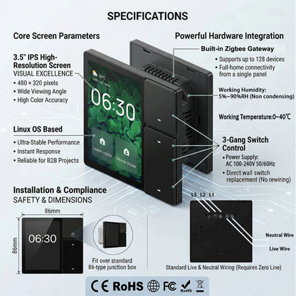 Tuya 3.5" Touch Smart Wall Panel