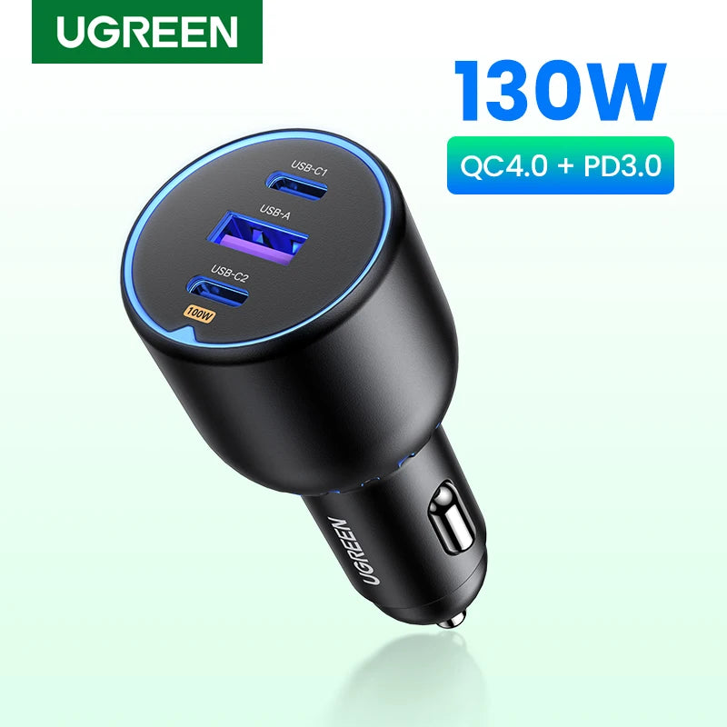 شاحن سيارة UGREEN سريع 130 وات USB-C