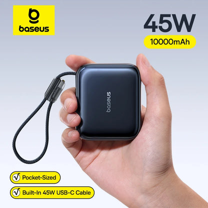 Baseus 45W Mini Power Bank 10000mAh Built-In USB-C Cable