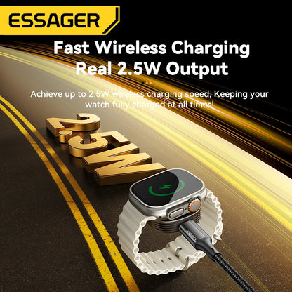 شاحن لاسلكي مغناطيسي Essager لساعة Apple Watch (الإصدارات 2 حتى 8 وSE)