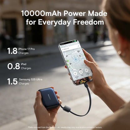 Baseus 45W Mini Power Bank 10000mAh Built-In USB-C Cable