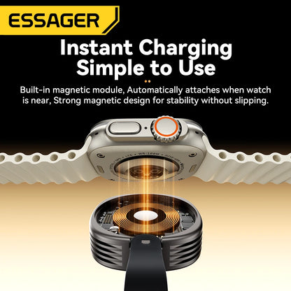 شاحن لاسلكي مغناطيسي Essager لساعة Apple Watch (الإصدارات 2 حتى 8 وSE)