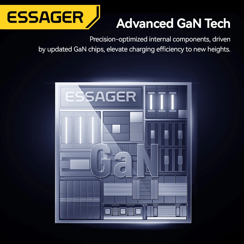 Essager Ultra Thin 65W GaN pro Travel Charger.