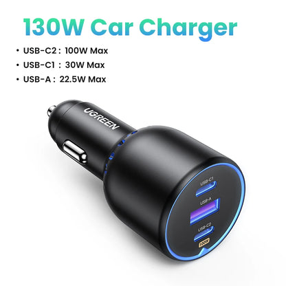 شاحن سيارة UGREEN سريع 130 وات USB-C