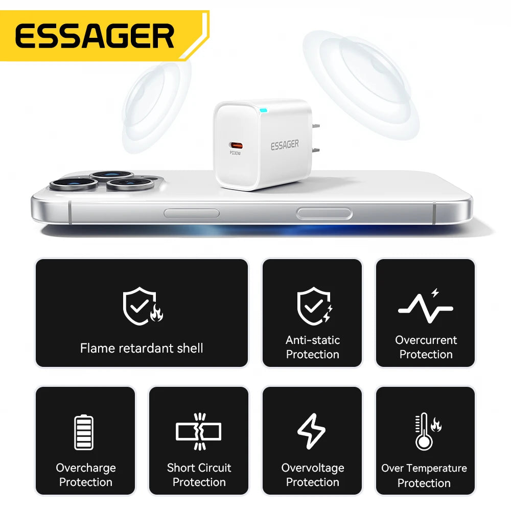 Essager Mini 30W Type C Charger PD QC3.0