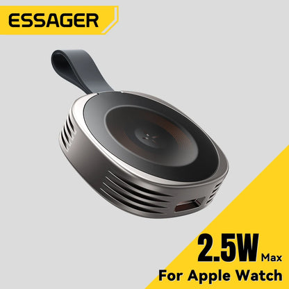 شاحن لاسلكي مغناطيسي Essager لساعة Apple Watch (الإصدارات 2 حتى 8 وSE)