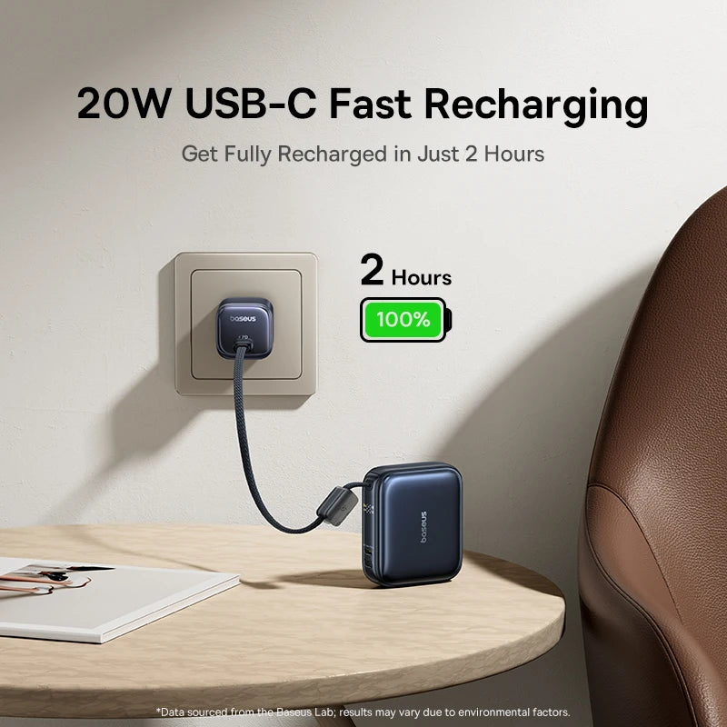 Baseus 45W Mini Power Bank 10000mAh Built-In USB-C Cable