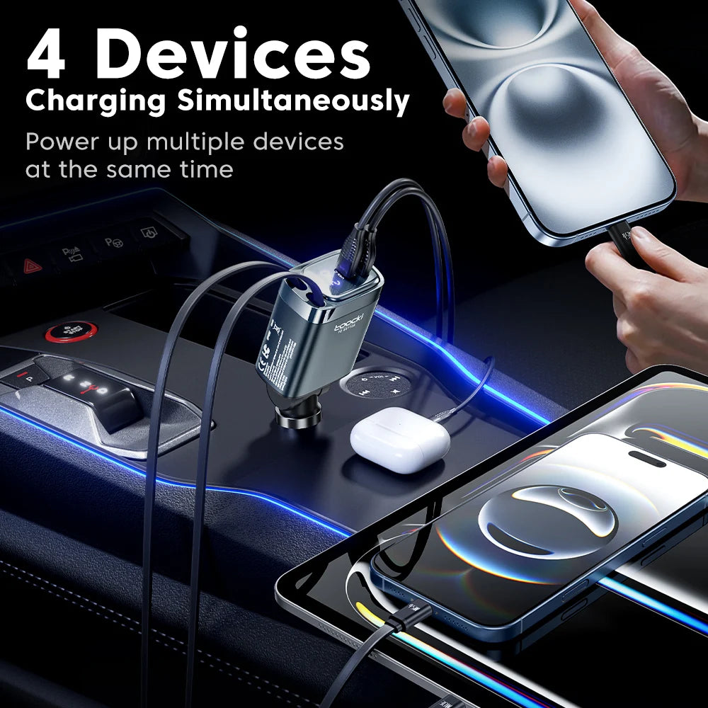 Toocki Car Charger 105W 4 In 1