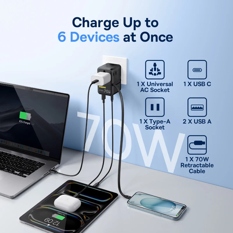 Baseus GaN Charger Universal  Travel 70W