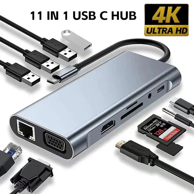 موزع USB-C متعدد المنافذ 8 في 1 / 11 في 1