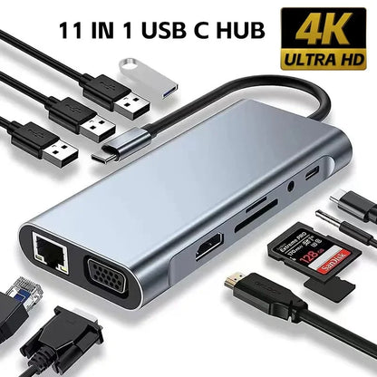 موزع USB-C متعدد المنافذ 8 في 1 / 11 في 1