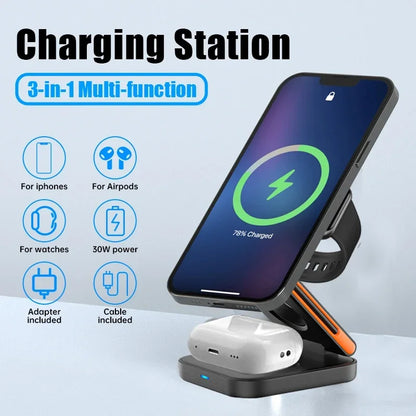3 in 1 Foldable Charging Station( Magnatic)