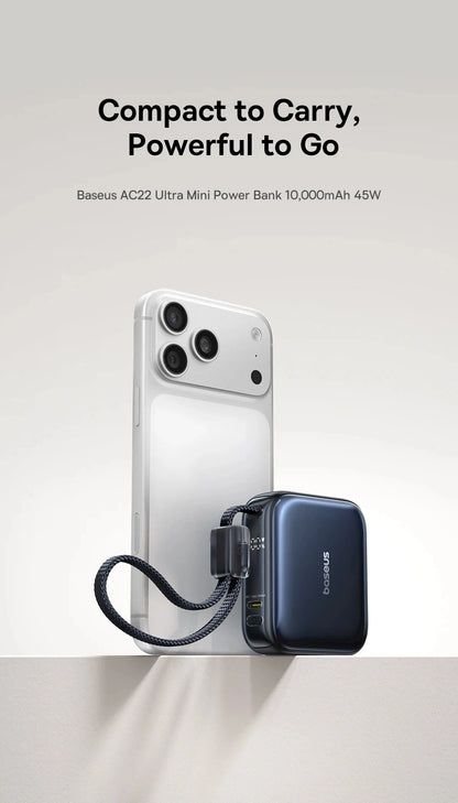 Baseus 45W Mini Power Bank 10000mAh Built-In USB-C Cable