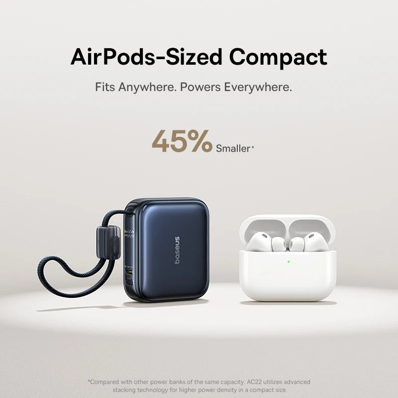Baseus 45W Mini Power Bank 10000mAh Built-In USB-C Cable