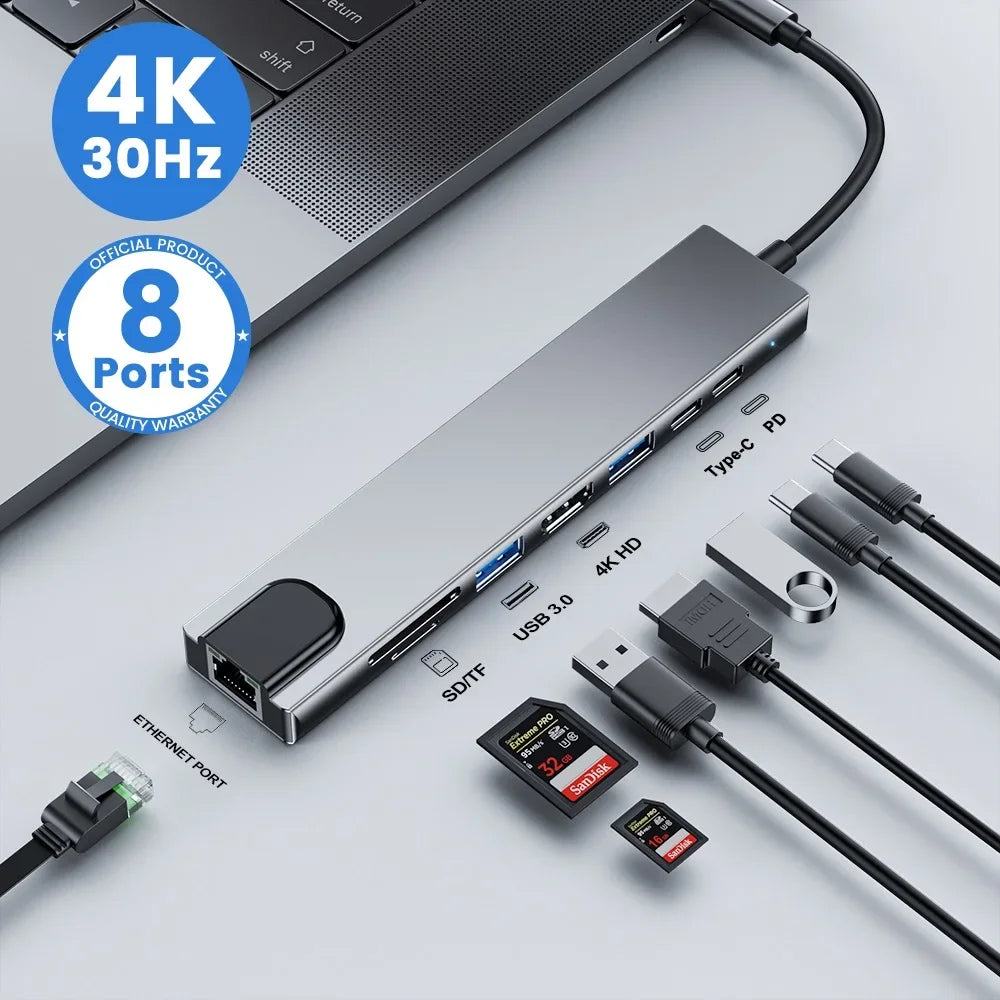 موزع USB-C متعدد المنافذ 8 في 1 / 11 في 1