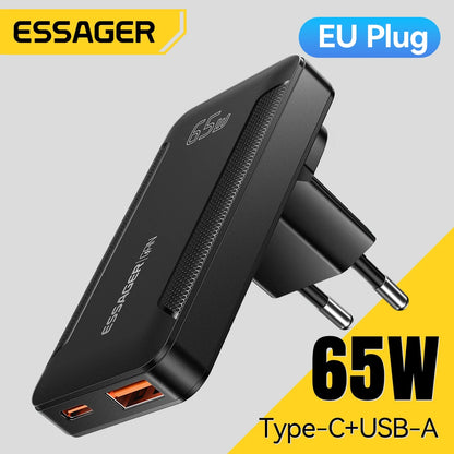 Essager Ultra Thin 65W GaN pro Travel Charger.