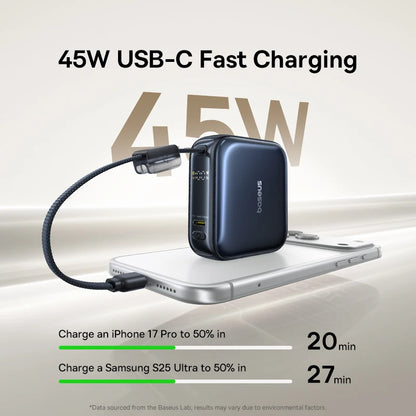 Baseus 45W Mini Power Bank 10000mAh Built-In USB-C Cable