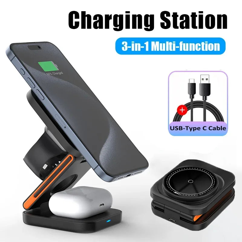 3 in 1 Foldable Charging Station( Magnatic)