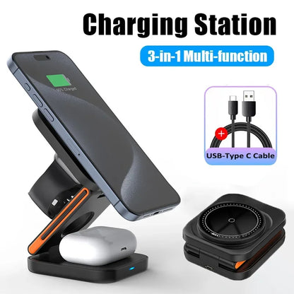 3 in 1 Foldable Charging Station( Magnatic)