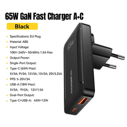 Essager Ultra Thin 65W GaN pro Travel Charger.