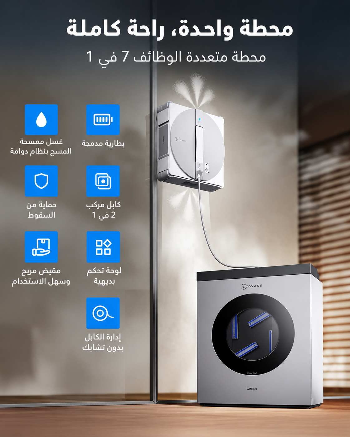 Ecovacs winbot W3 Omni Robot clean Glasses